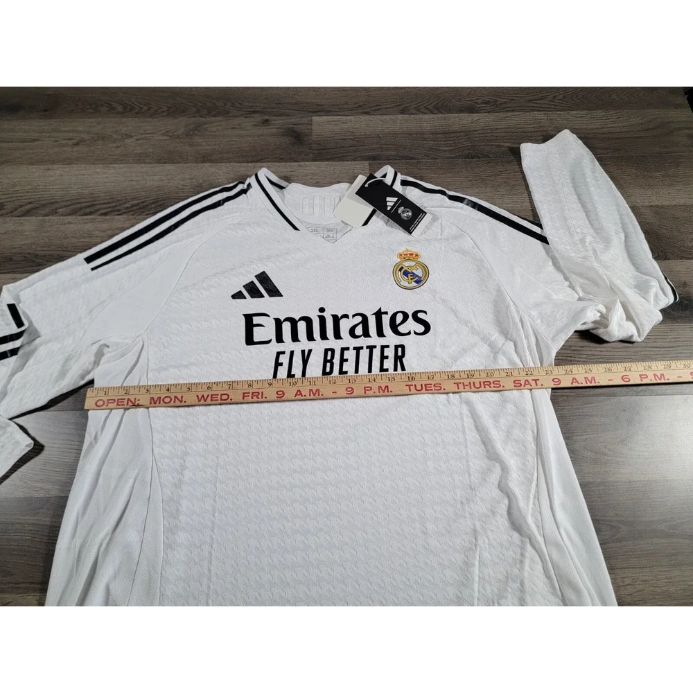 Adidas Authentic Real Madrid Home Soccer Jersey 24/25 2XL White Long Sleeve NWT